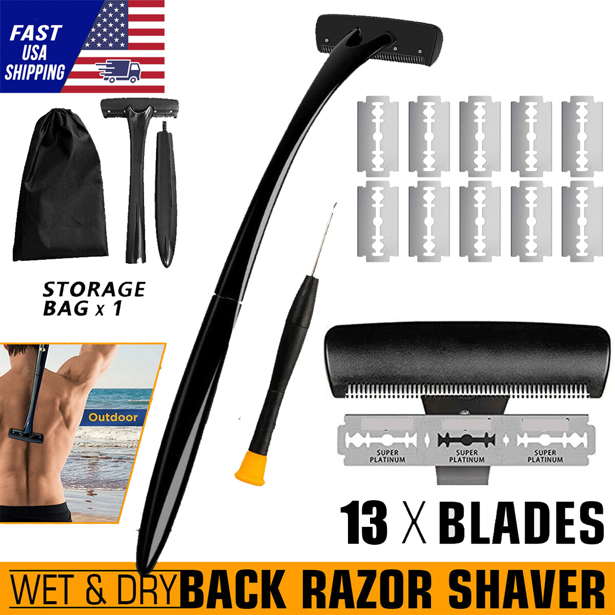 TEMU Man Back Shaver Groomer Full Body Hair Removal Trimmer Long Handle