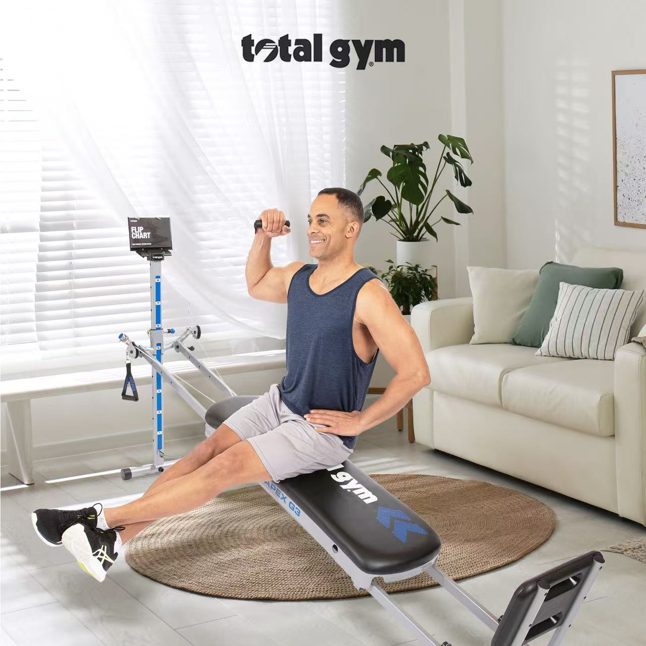 Total Gym APEX G3 Home Gym with Compact Design, Full Body Workout System for Home Fitness and Attachments
