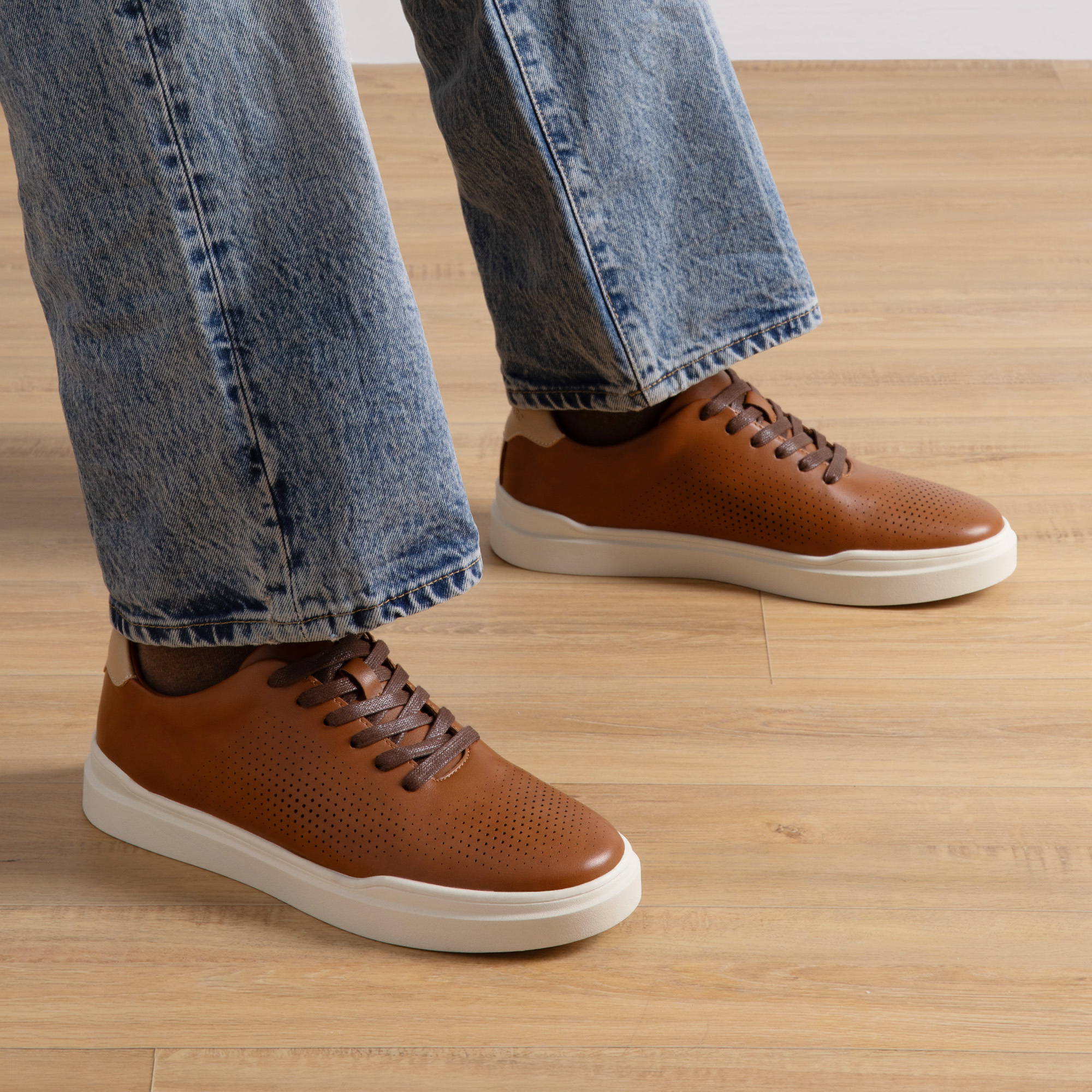mens dress sneaker Dress Sneakers In Black With White Outsole main image 0