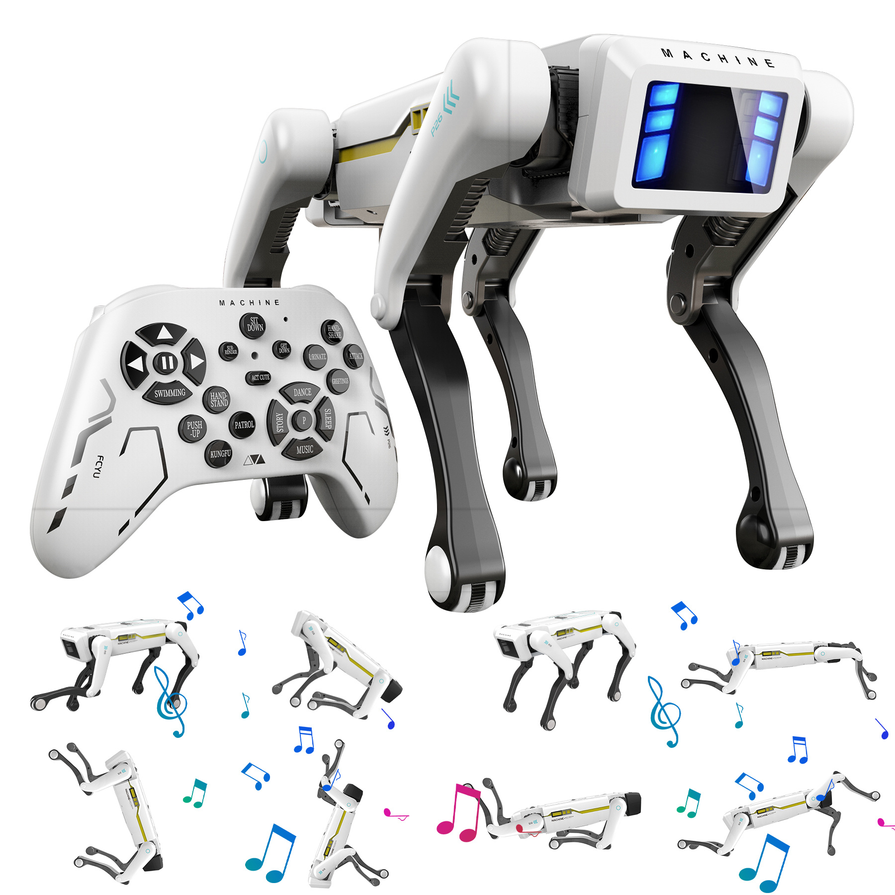 Interactive Smart Robo Dog-Rechargeable Robot, Programmable with Remote & APPControl, Voice and Touch Features, Realistic Actions and Perform Tricks