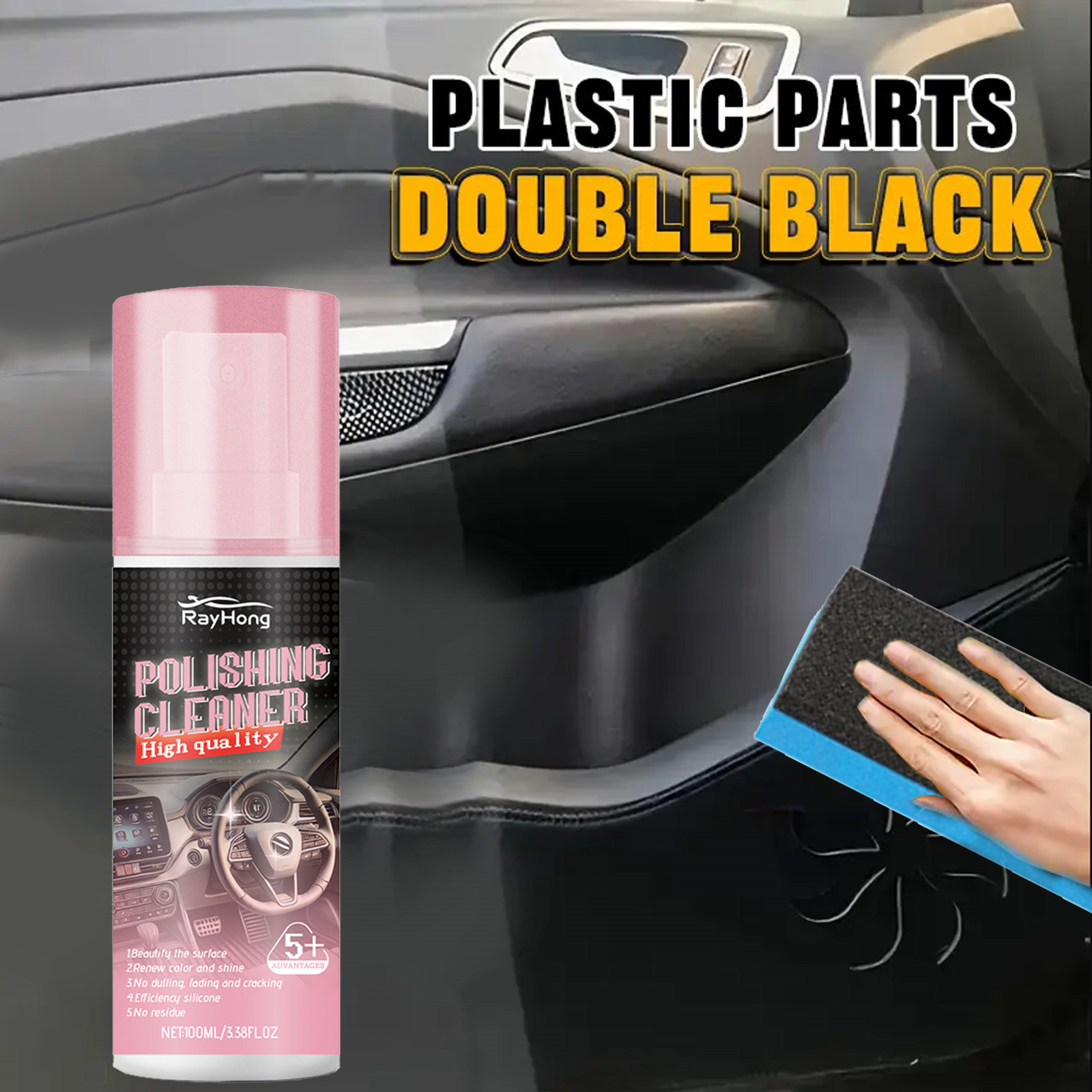 TEMU 100ml Car Interior Polish - Tire Shine Wax - Durable Protection & Plastic Parts , Long Lasting Maintenance Coating, Anti-aging, Tire Protection