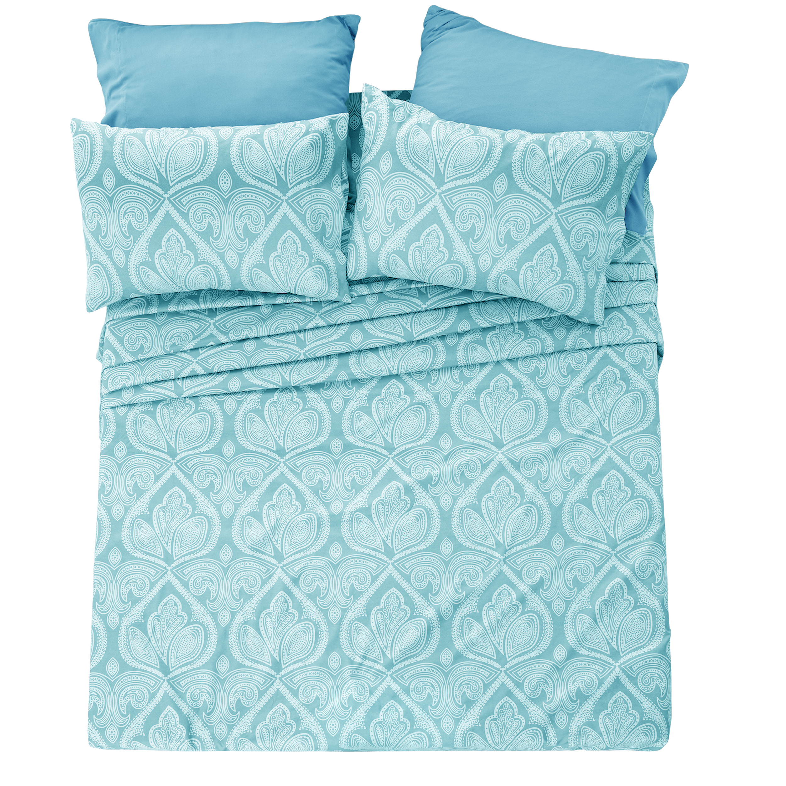TEMU 6/4 Piece Paisley Bed Sheet Set – Soft Brushed 100% Polyester Wrinkle Free Sheets, Deep Pocket Fitted Sheet, Luxurious Printed Bed Sheets
