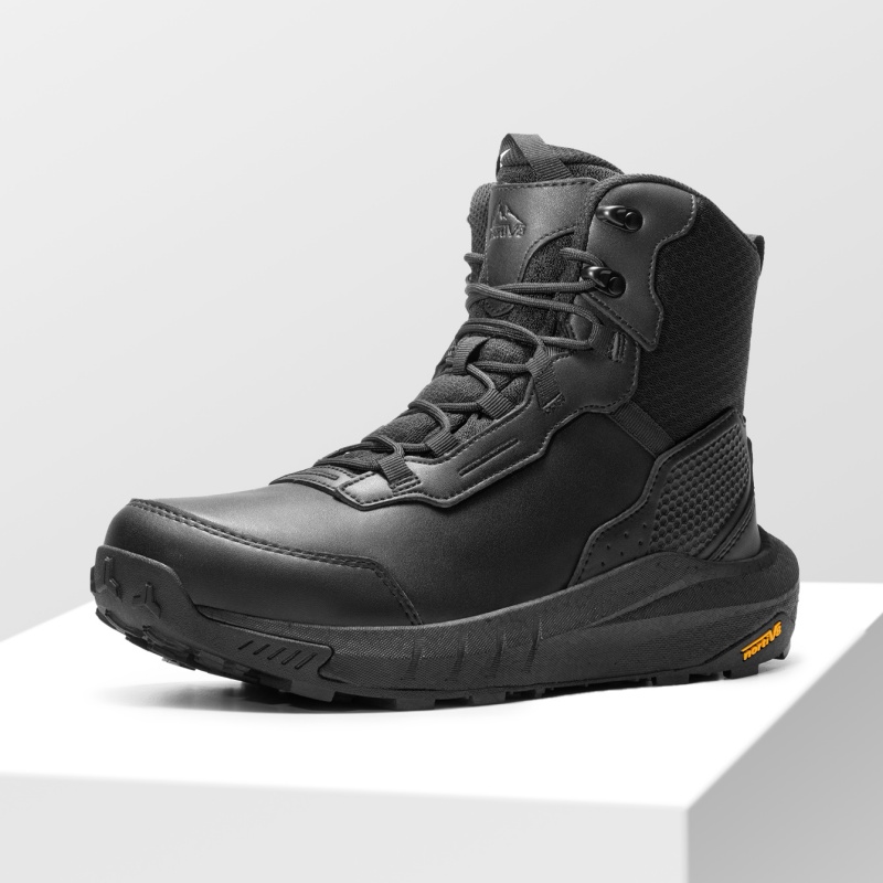 8 Men's Waterproof Tactical Boots Cushion Sole Lightweight Leather Combat Boots With Arch Support Non-slip Motorcycle Hiking Boots Hydrorange