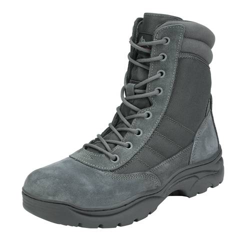 8 mens work boots breathable hiking boots side zipper leather motorcycle combat boots 6 8 inches