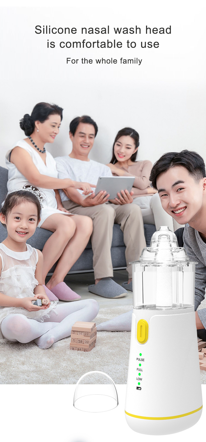 portable electric cordless nose puncher     spray with silicone nozzle  s nasal  s caused by seasonal air and is very suitable for   use children family and mother Product details 6