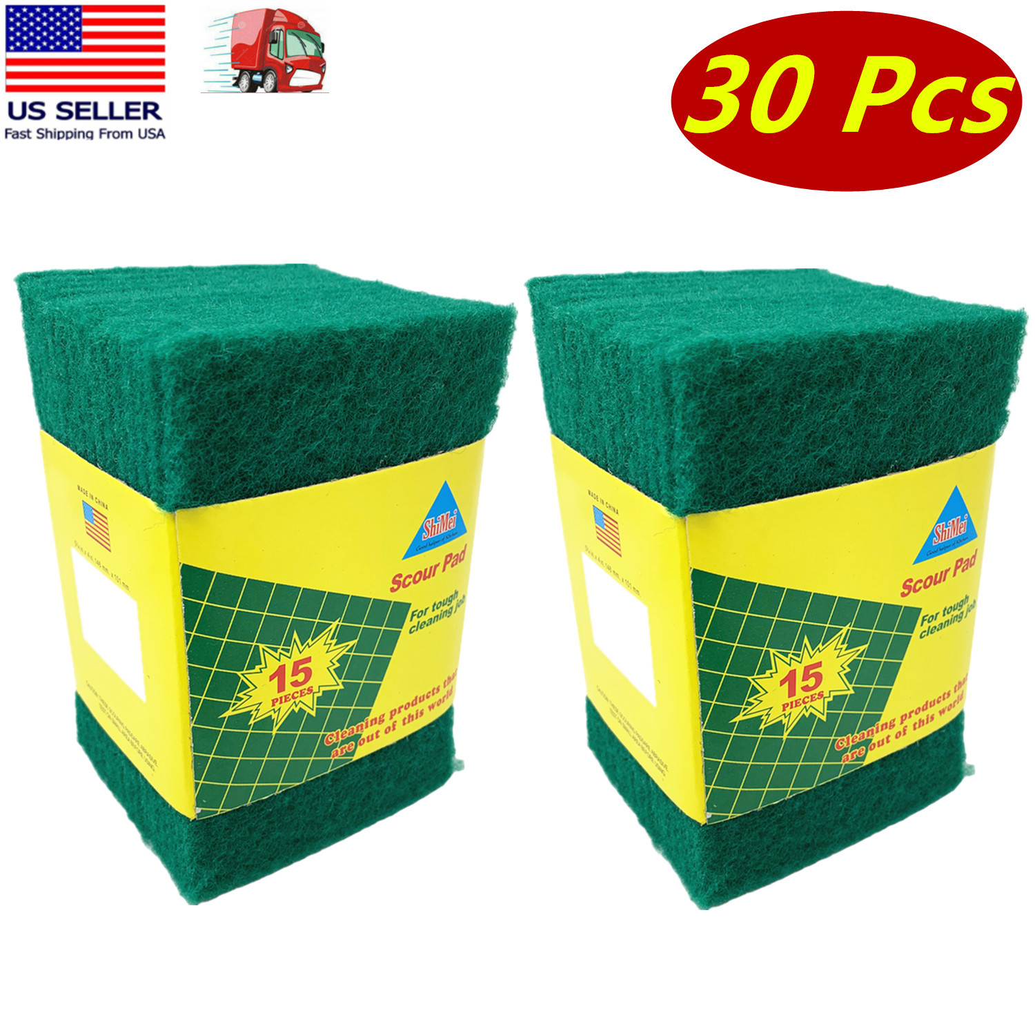 TEMU Pack Of 30 Heavy Duty Scouring Pads For Home & Kitchen Scrub Cleaning