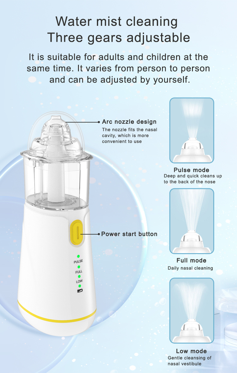 portable electric cordless nose puncher     spray with silicone nozzle  s nasal  s caused by seasonal air and is very suitable for   use children family and mother Product details 4