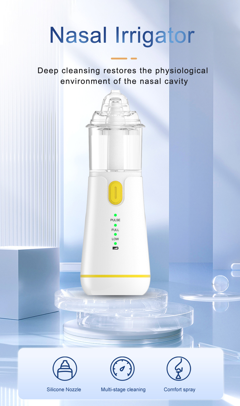 portable electric cordless nose puncher     spray with silicone nozzle  s nasal  s caused by seasonal air and is very suitable for   use children family and mother Product details 0