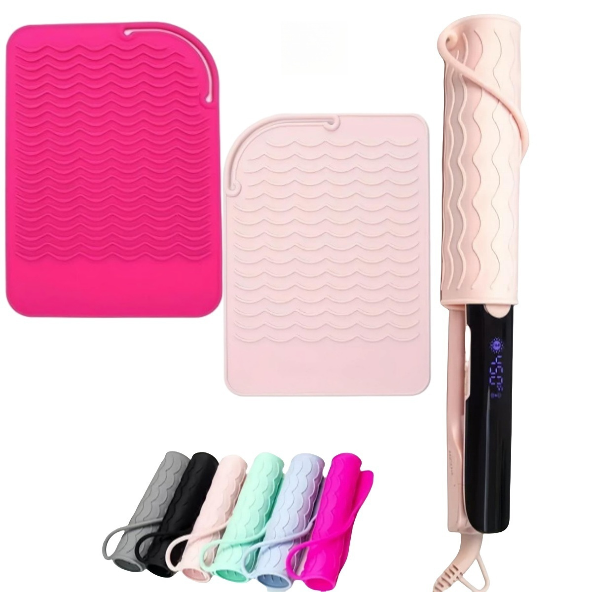 TEMU 2 Pieces Heat Resistant Silicone Pads, Non-slip Non-heat Pads, Silicone Insulation Pads, Suitable For Hairdressing Tools Hot Irons - Travel