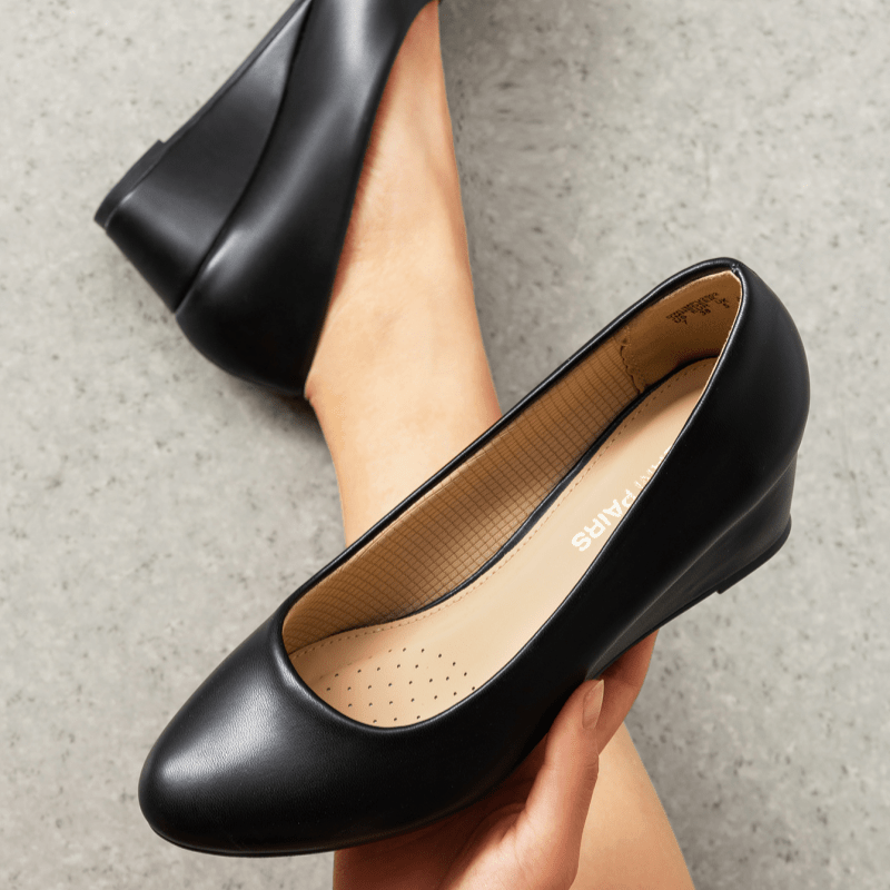 womens low wedges heels closed round toe pumps comfortable Temu