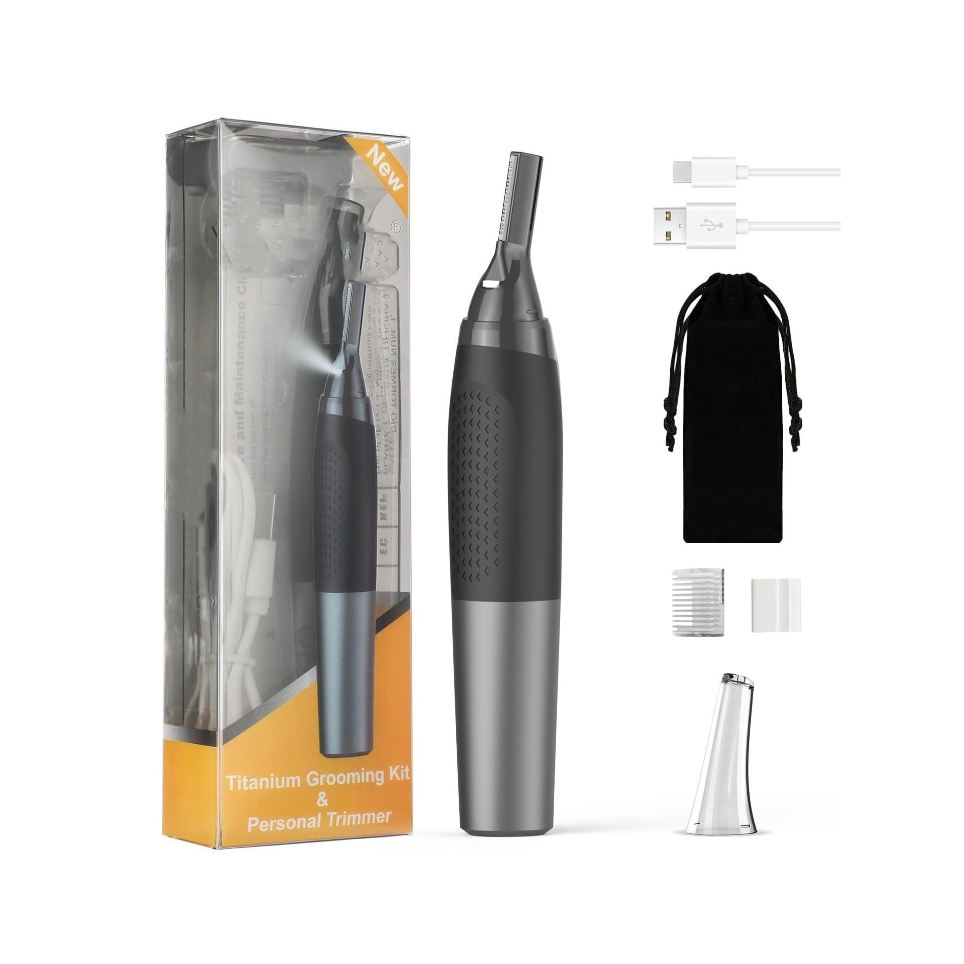 TEMU Eyebrow Trimmer For Men, Rechargeable Ear And Nose Hair Trimmer - Electric Detail Trimmer For Necklines, Sideburns, Ear Hair Trimmer