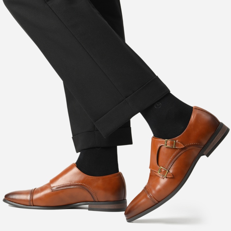 mens wide version dress loafer shoes monk strap slip loafers Temu - Main Image