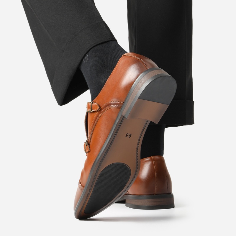 brown dress shoes men wide Mens Wide Fit DB Benny Shoes, Brown Leather / 6 / 2V (2E