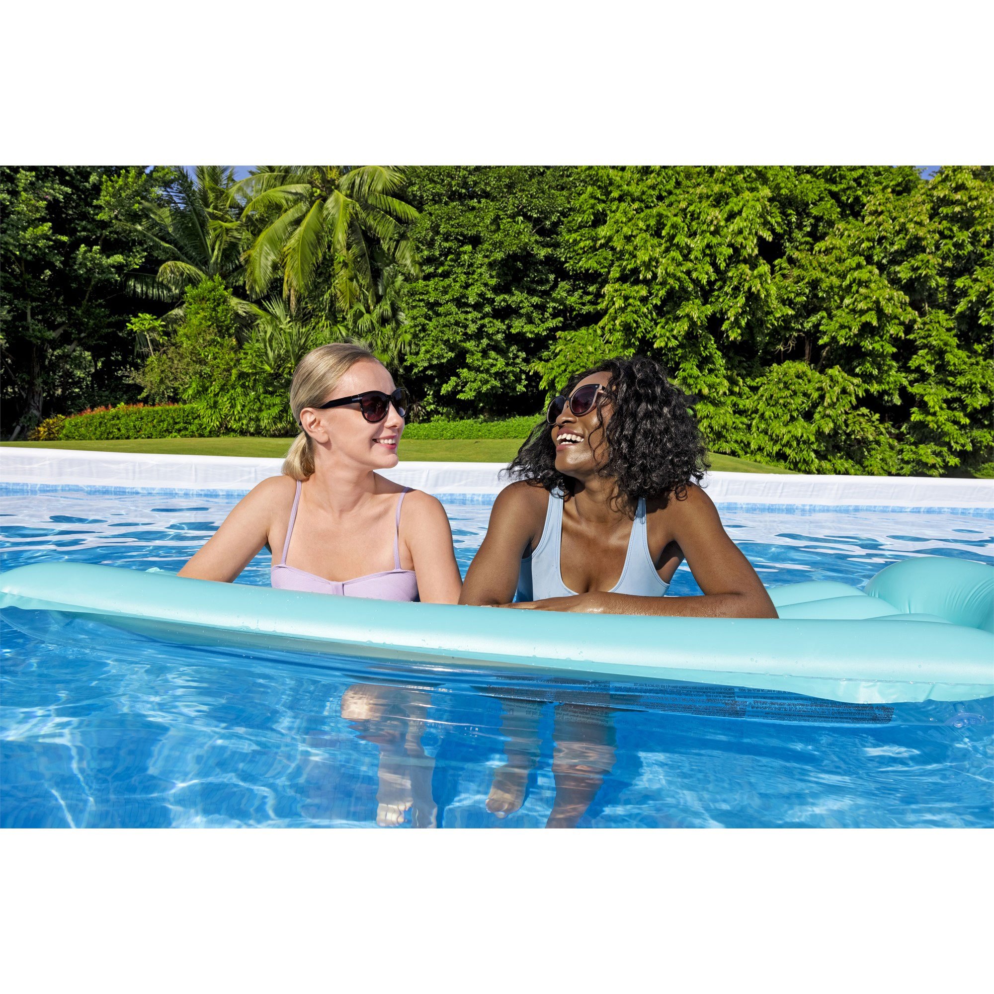 rectangular metal frame above ground swimming pool set with 1500 gph sand filter pump ladder and pool cover Product details 10