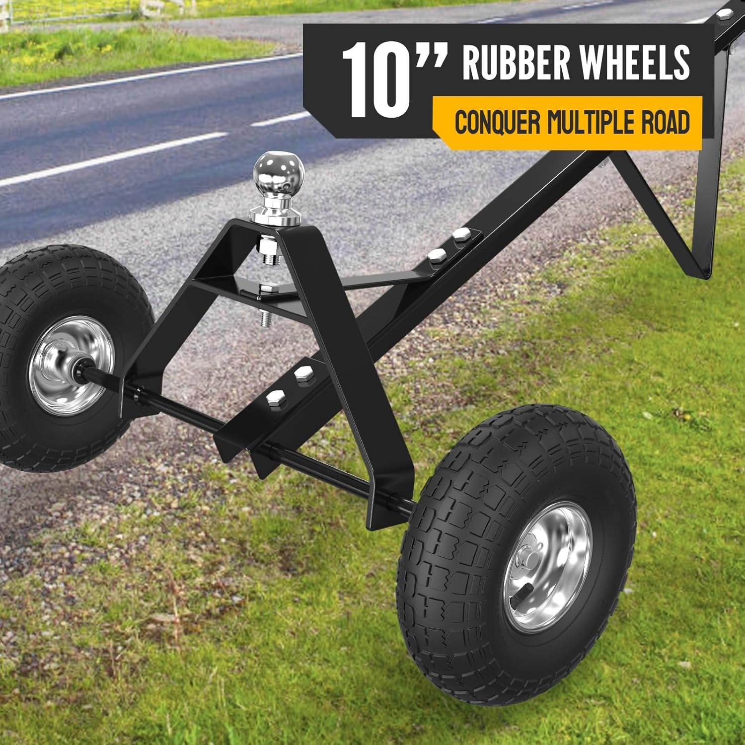 TEMU Vlngli Trailer Dolly 1 7/8 Ball Hitch Mover, 600 Lbs Loading Capacity W/ 10'' Solid (pneumatic) Tire, For Moving Car Rv Boat Trailer, Great For Camping