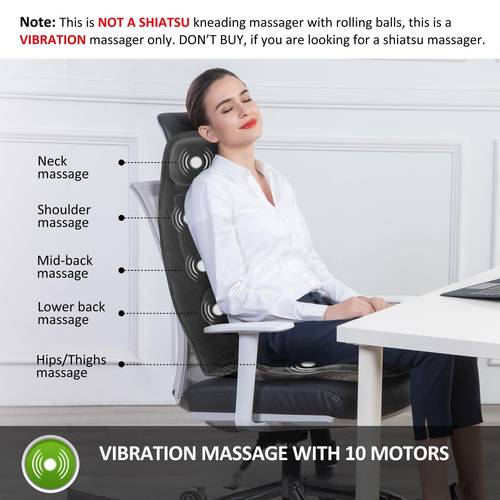massage cushion with heat memory foam neck and lumbar support 10 vibration motors for back fathers day and mothers day gift perfect birthday gift for men and women