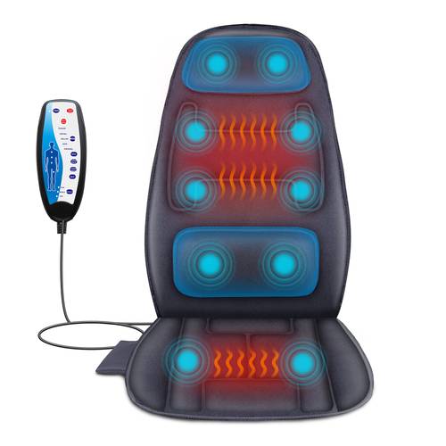 massage cushion with heat memory foam neck and lumbar support 10 vibration motors for back fathers day and mothers day gift perfect birthday gift for men and women