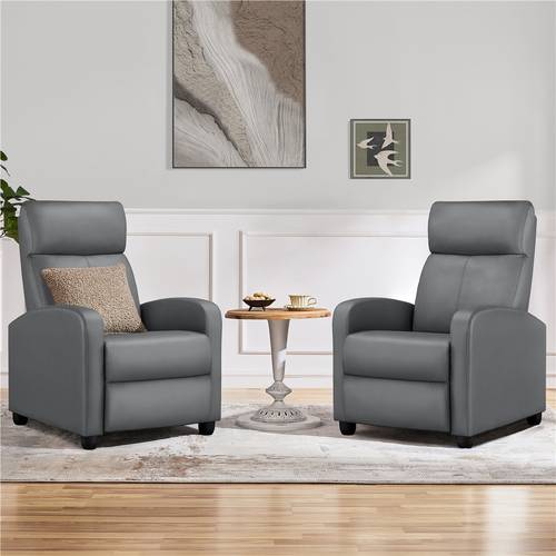 pu leather recliner chair modern adjustable single reclining sofa with pocket springs comfortable upholstered leather armchair for living room bedroom and home theater