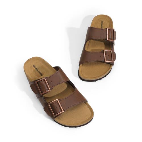 womens slide sandals cork open toe adjustable flat sandals on slippers for summer