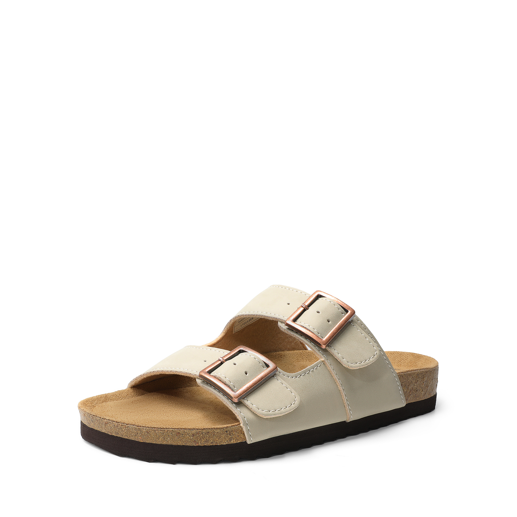 womens slide sandals cork   open toe adjustable flat sandals   on slippers for summer