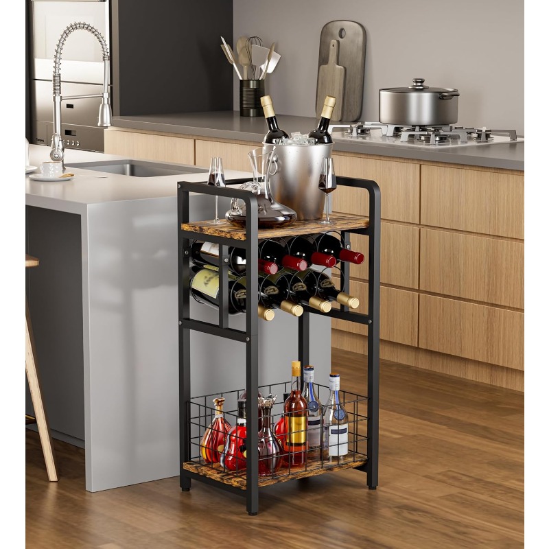 Wine Rack Cabinet Buruis Countertop Wine Rack 10 Bottle Wine