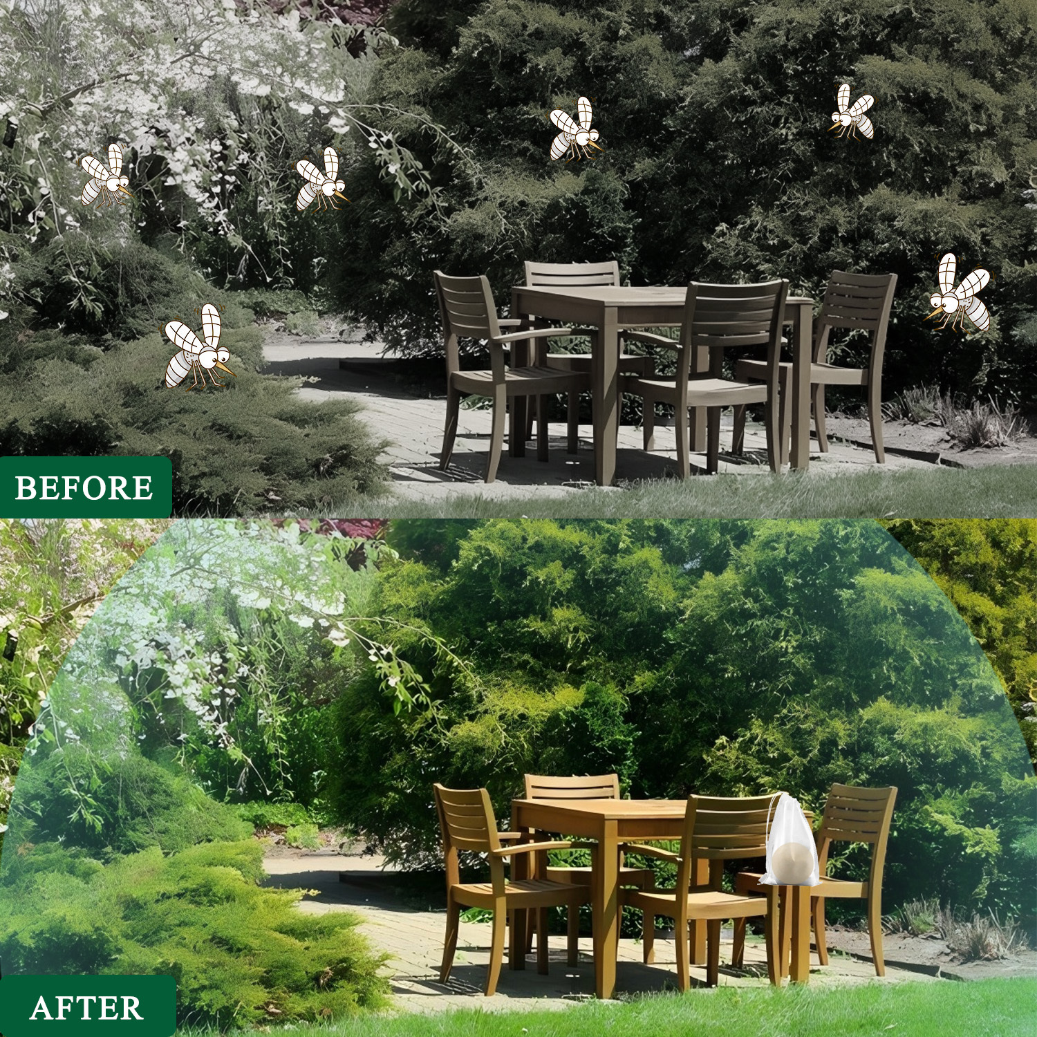 【Natural Mosquito Repellent Paper Balls】Mosquito Repellent for Patio，Long-lasting 60-Day Protection | Multi-Scene Use for Outdoor Camping/Home & Garden | Peppermint & Citronella Essential Oil Formula | Slow-Release Technology