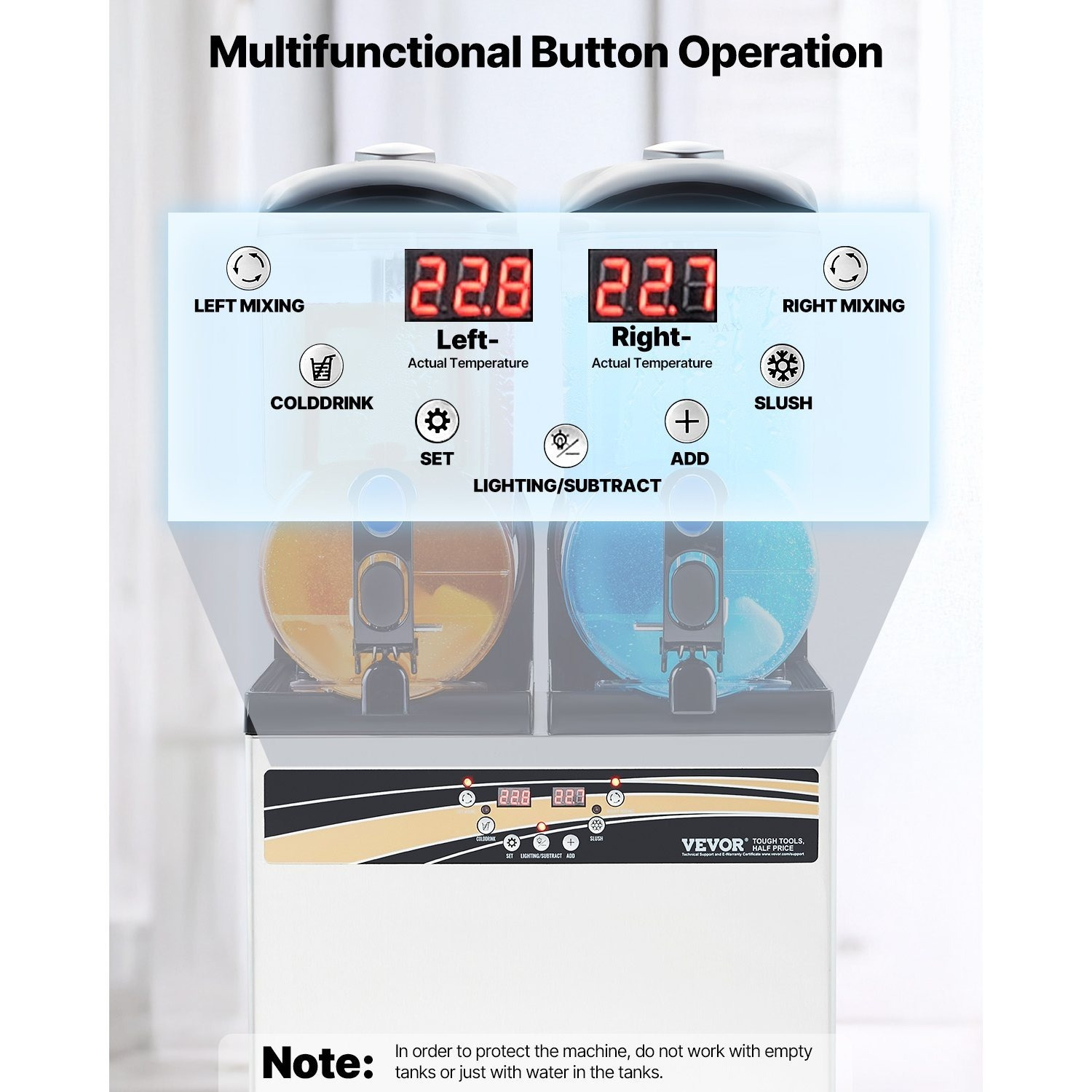 commercial slushy machine 15lx2 tank margarita smoothie   drink maker Product details 4