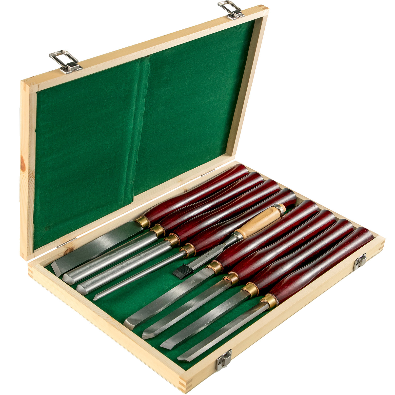 TEMU Vevor Woodworking Lathe Chisel Set 8 Piece Set Lathe Chisel Hss Steel Wood Turning Tools Wooden Case For Storage For Wood Carving Root Carving