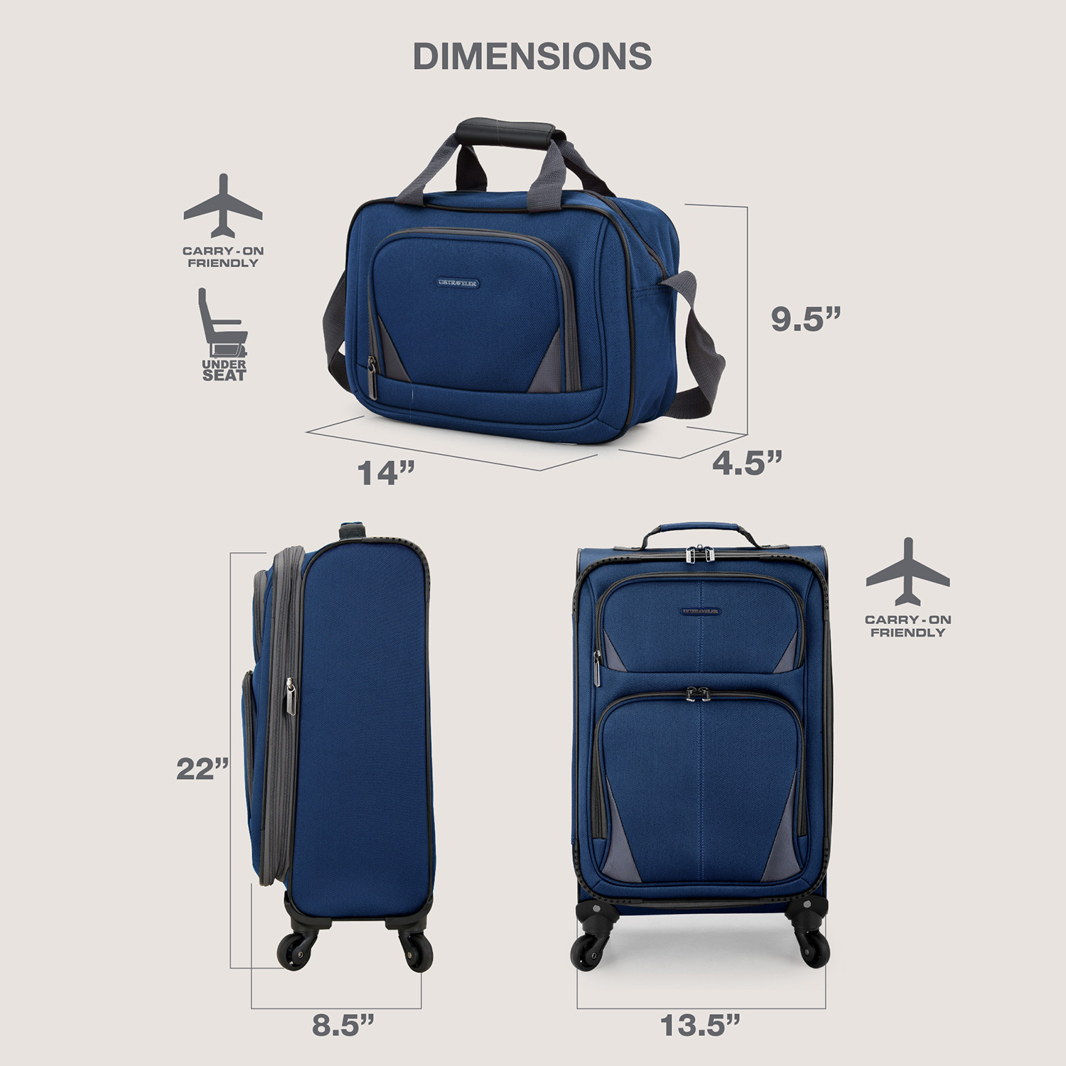 polyester carry suitcase w/ tote soft - Temu