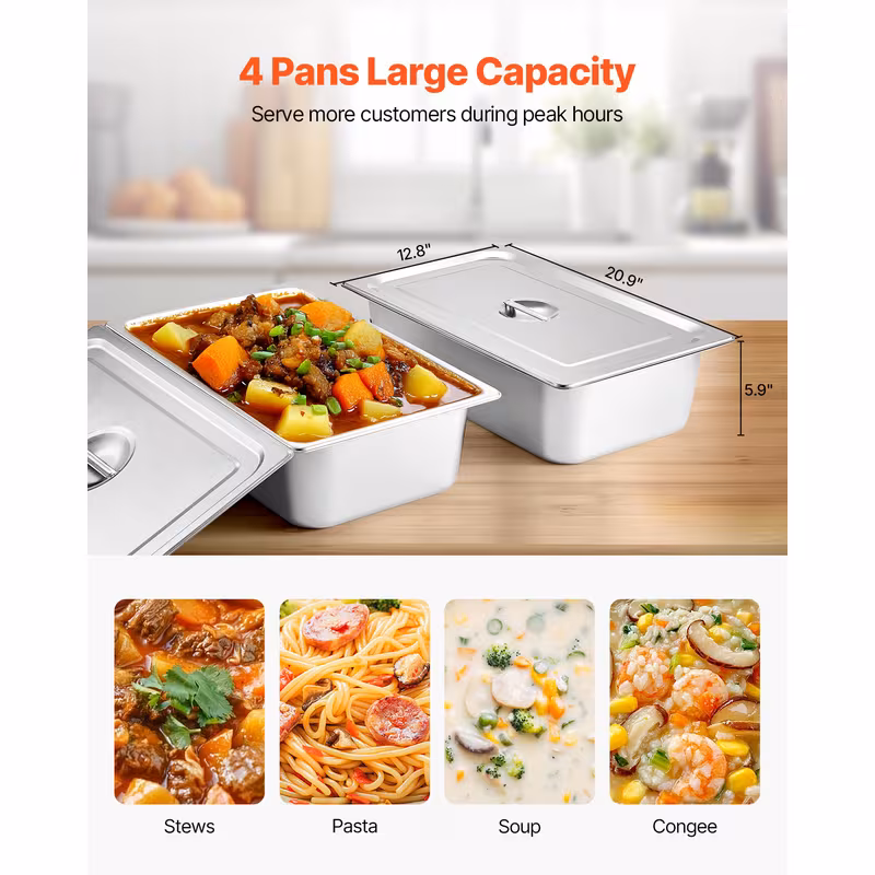 4 pan 5 pan commercial food warmer steam table with independent temperature control 110v 220v Product details 12