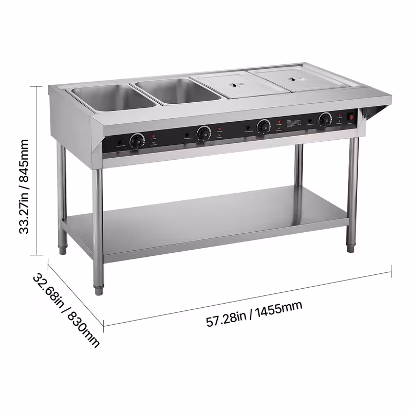 4 pan 5 pan commercial food warmer steam table with independent temperature control 110v 220v Product details 11