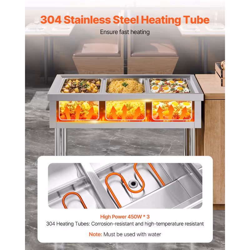 4 pan 5 pan commercial food warmer steam table with independent temperature control 110v 220v Product details 0