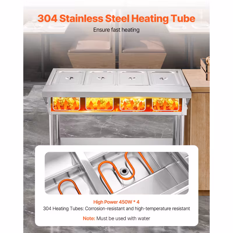4 pan 5 pan commercial food warmer steam table with independent temperature control 110v 220v Product details 9