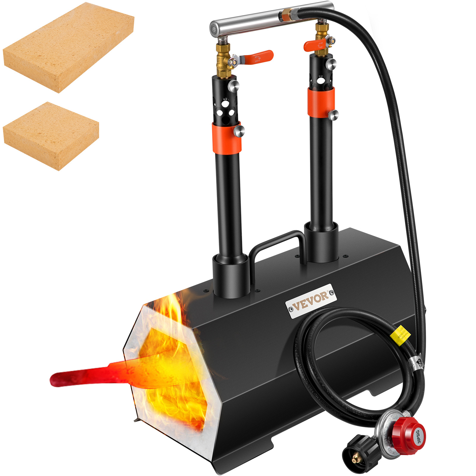TEMU Vevor Propane Portable, Single Burner/double Burner Tool And Knife Making, Large Capacity Blacksmith Farrier , Mini Furnace Blacksmithing, Gas