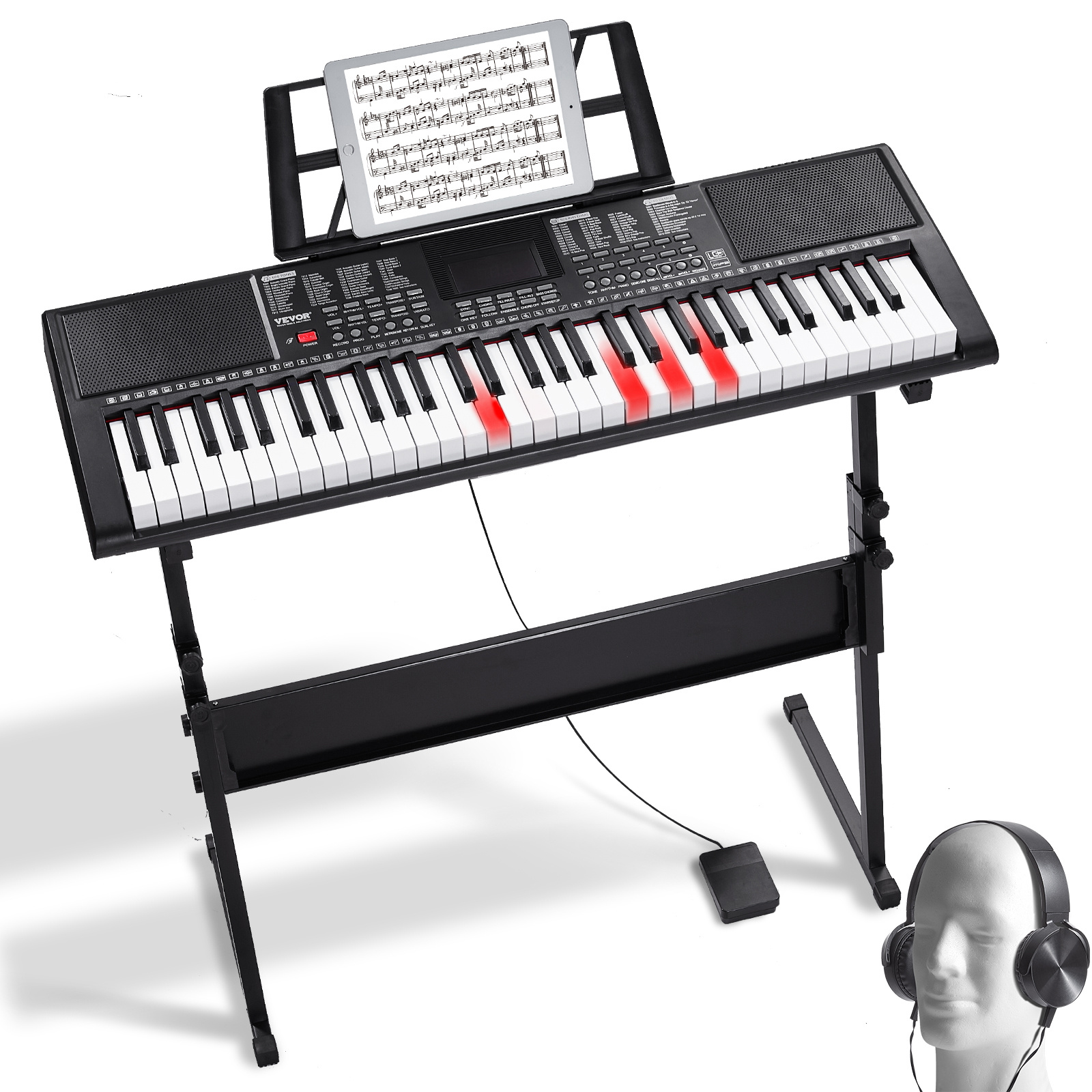   61   keyboard piano electric portable with adjustable stand no adjustable stand