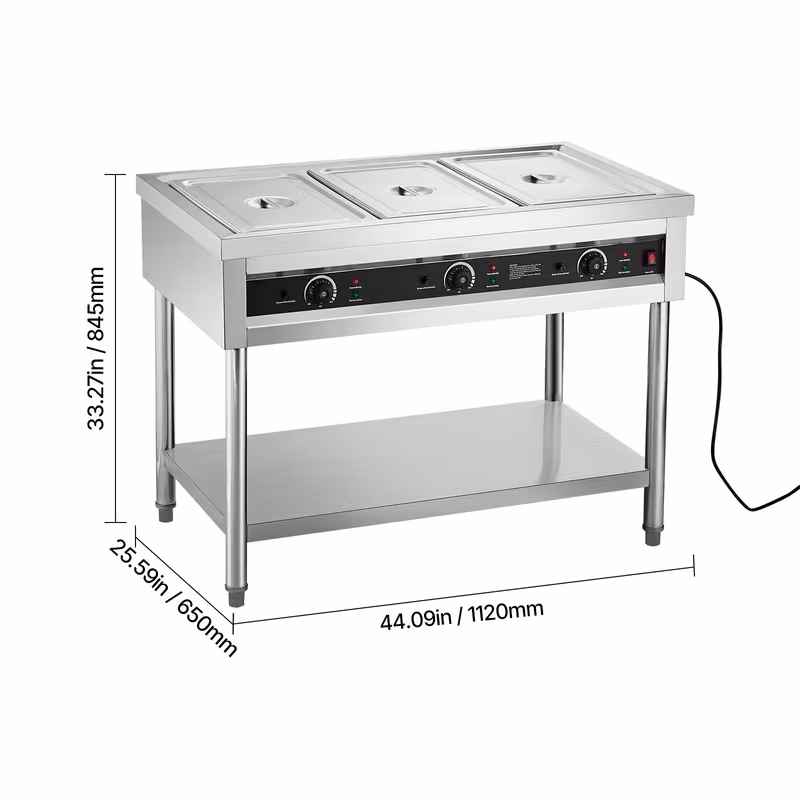 4 pan 5 pan commercial food warmer steam table with independent temperature control 110v 220v Product details 3