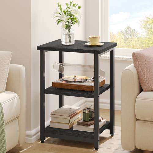 side table small end table nightstand 3 tier end table with storage shelf for living room bedroom office bathroom 13 4 11 8 inch