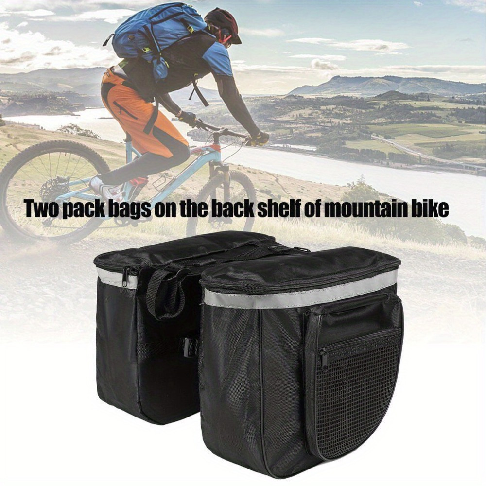 TEMU 25l Waterproof Bike Pannier Bag Mtb Mountain Bike Rear Rack Cargo Bag Cycling Bicycle Seat Carrier For Commuting Touring