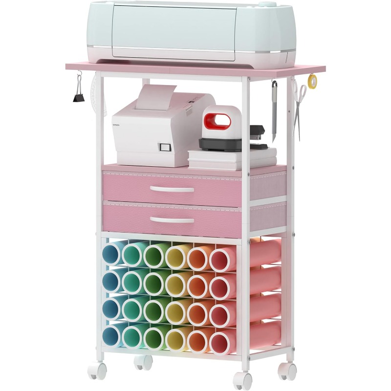 Chariot Rangement Mobile RJOKMT Avec Tiroirs - Organiseur Pour Machines Cricut, Fournitures Créatives