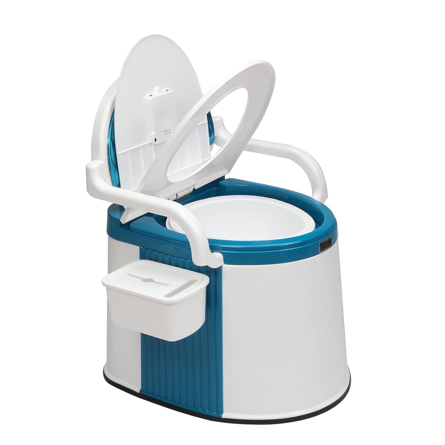 TEMU Bonnlo Portable Toilet With Backrest & Handrails 5 Gallon Bucket Commode For Camping, Rv, Travel, Home, Boat, And Van Lightweight ()