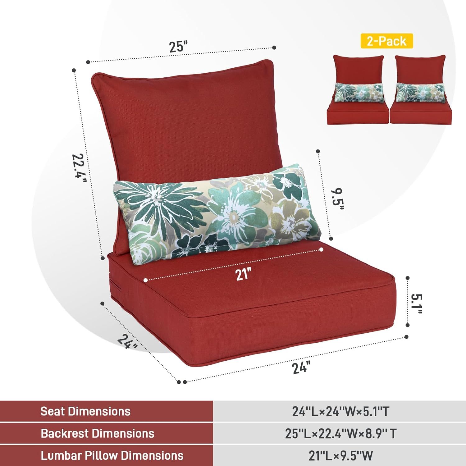 thick outdoor cushion set pcs patio chair cushions Temu