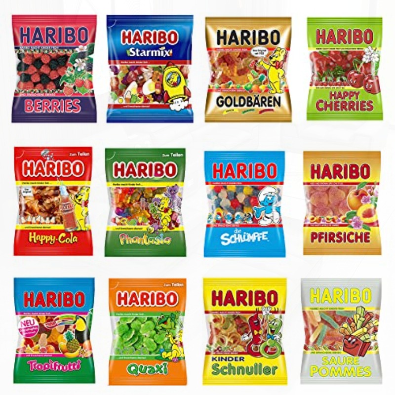5LB German Gummy Candy Bulk Assortment Variety of 6oz Dye Free Bags of Candy Gummies Perfect International Alternative