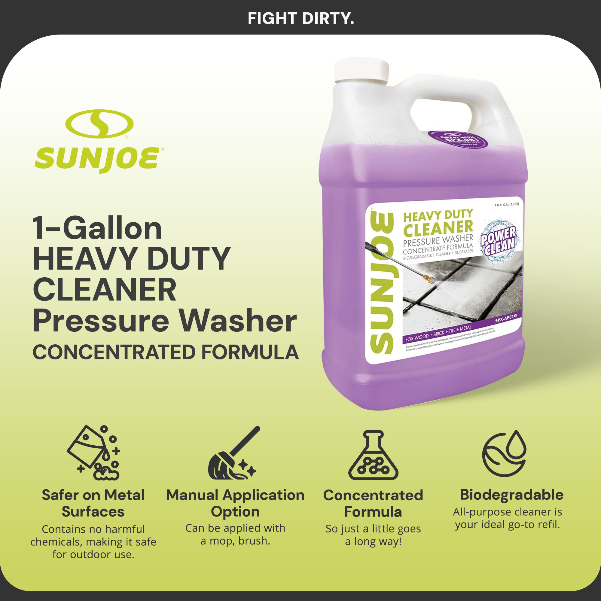 Sun Joe All-Purpose Pressure Washer Concentrated Cleaner and Degreaser, 1 Gal