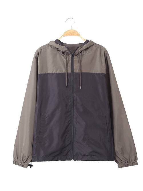 mens windbreaker lightweight water resistant adjustable drawstring