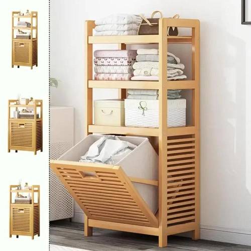 dirty clothes basket wood vine weaving laundry hamper multi function bathroom rack large capacity laundry baskets storage rack