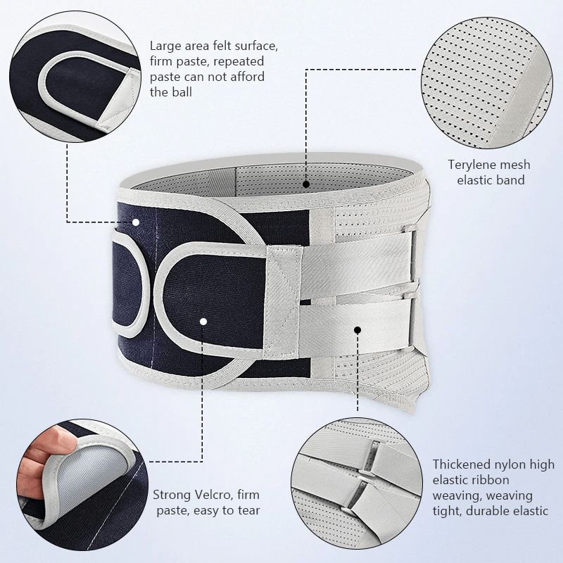 4 strong support plates support   waist belt lumbar lower back brace details 1