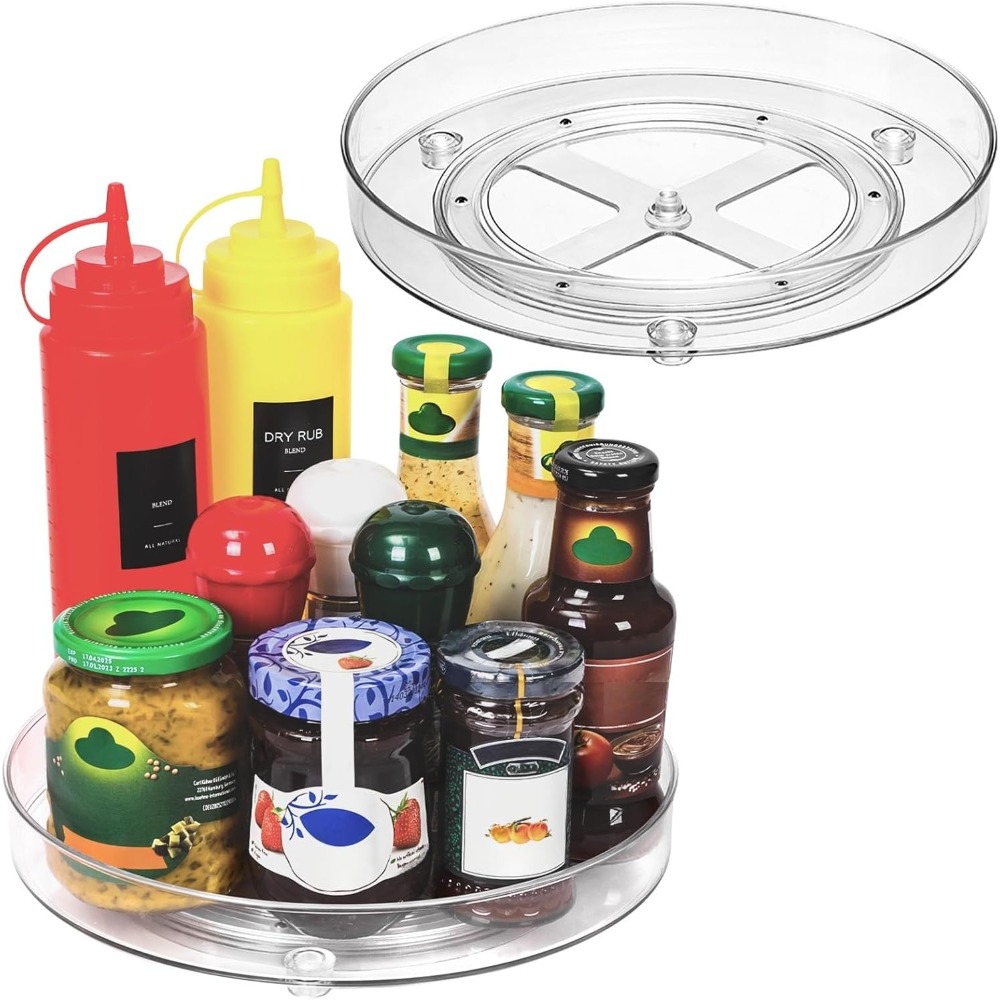 TEMU Turntable For Cabinet, Refrigerator Organizer For Pantry Organizers And Storage, Fridge Organizer