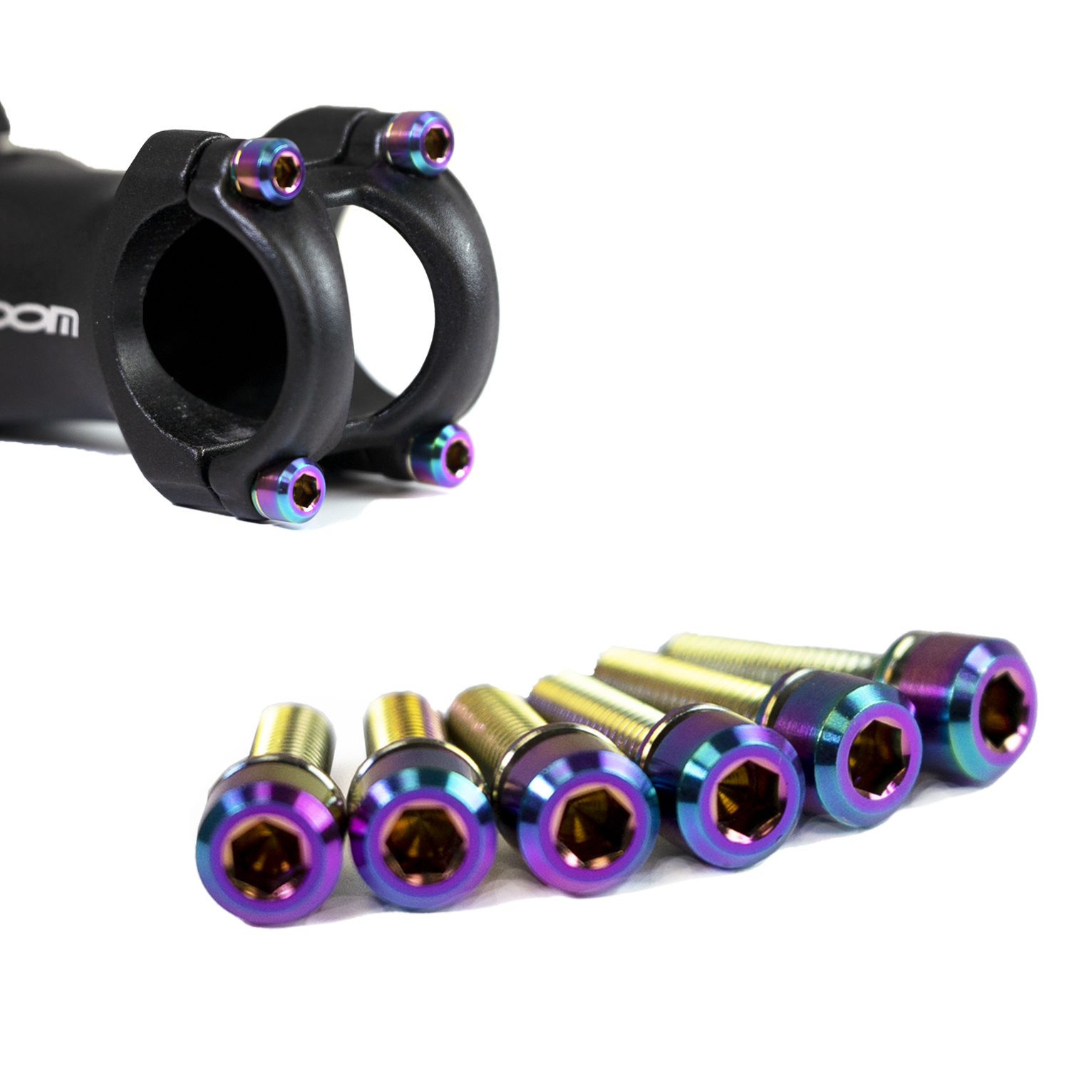 TEMU Pack Of 6 Bike Stem High Quality Titanium Alloy Hex Tapered With Washers M5x18m Multiple Color Options