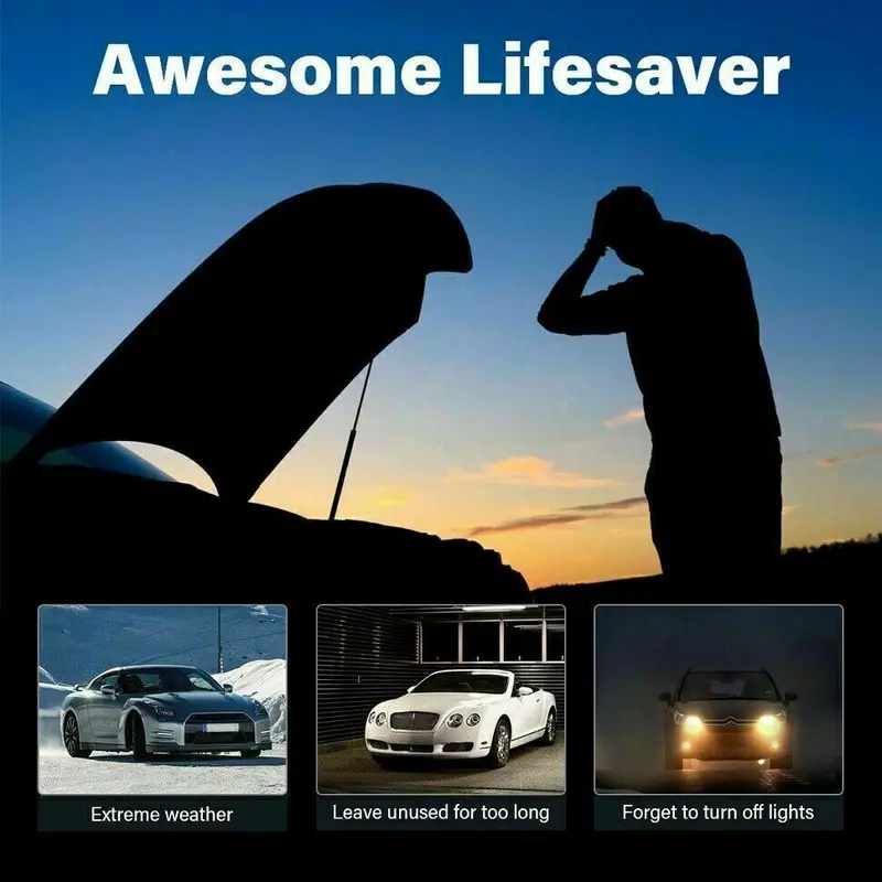 99800mah car jump starter power bank 1200a booster for trucks laptops phones with window hammer emergency flashlight Product details 6