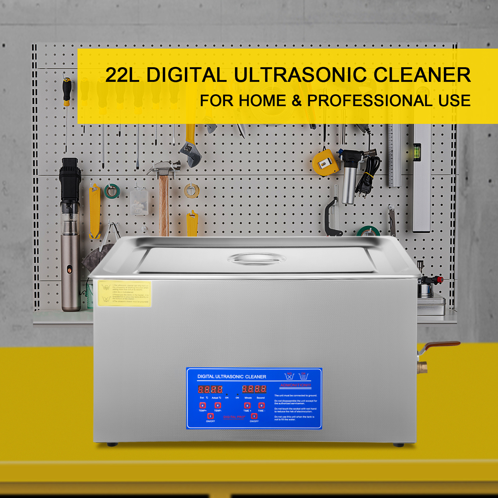   22l industrial ultrasonic cleaner with digital timer heater 40khz professional ultrasonic cleaner 110v with   cleaning effect for wrench tools   mental apparatus